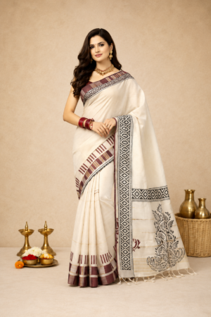 Handmade Mandu Maheshwari Silk Saree